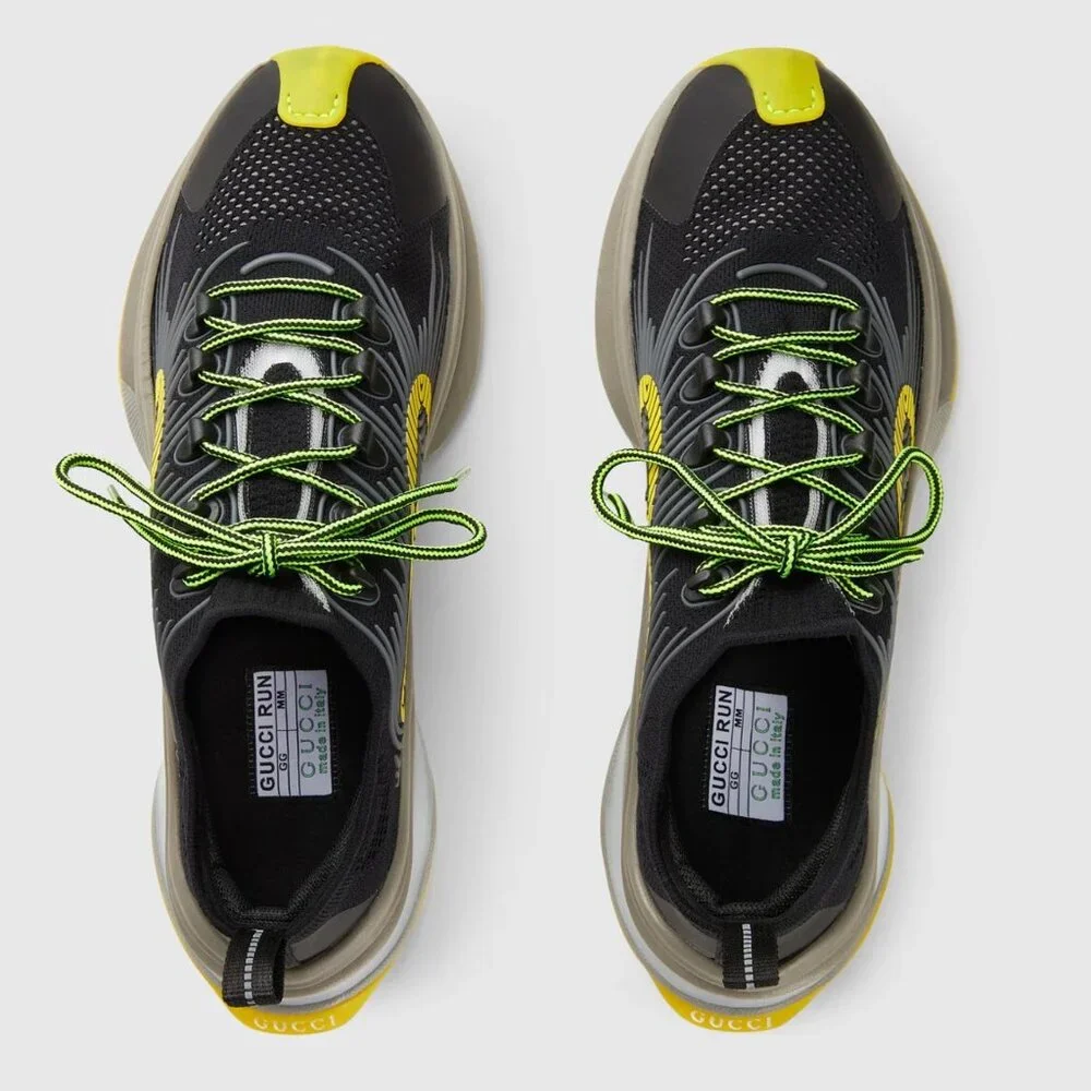 GUCCI SNEAKERS RUN RUBBER TRIMMED MESH SHOES w GG LOGO sz 11 11.5 - Picture 15 of 16